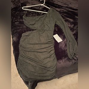 Kenedik One Shoulder Sparkle Dress- Small